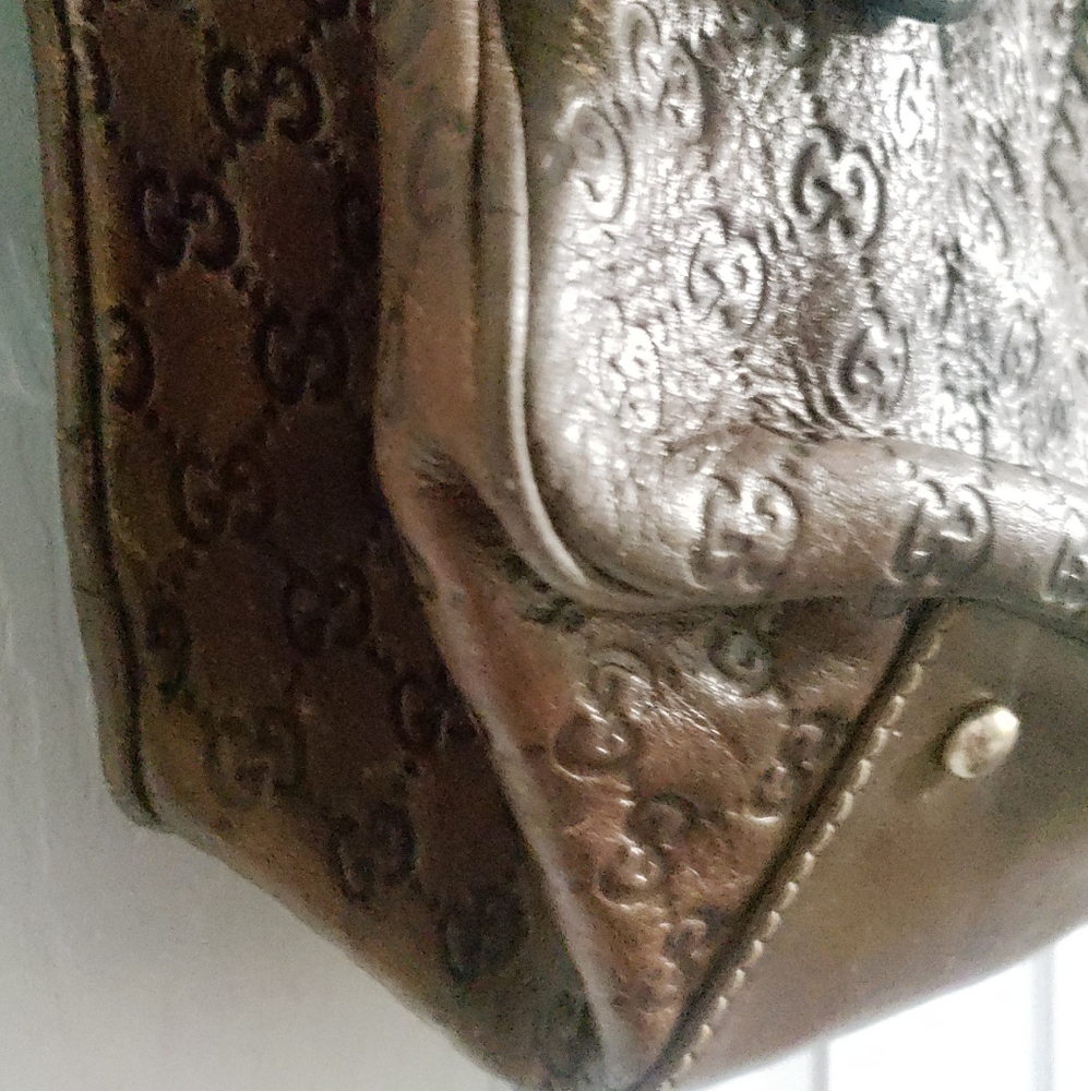 Gucci Vintage leather tote large shoulder Bag - Picture 4 of 12